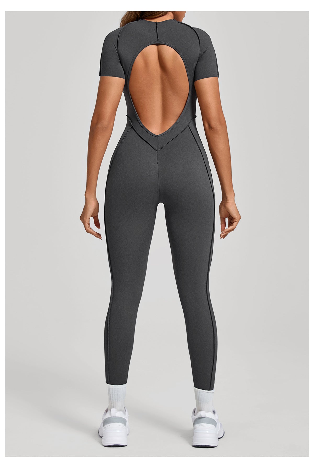 Sculpt Seam Open Back Padded Jumpsuit