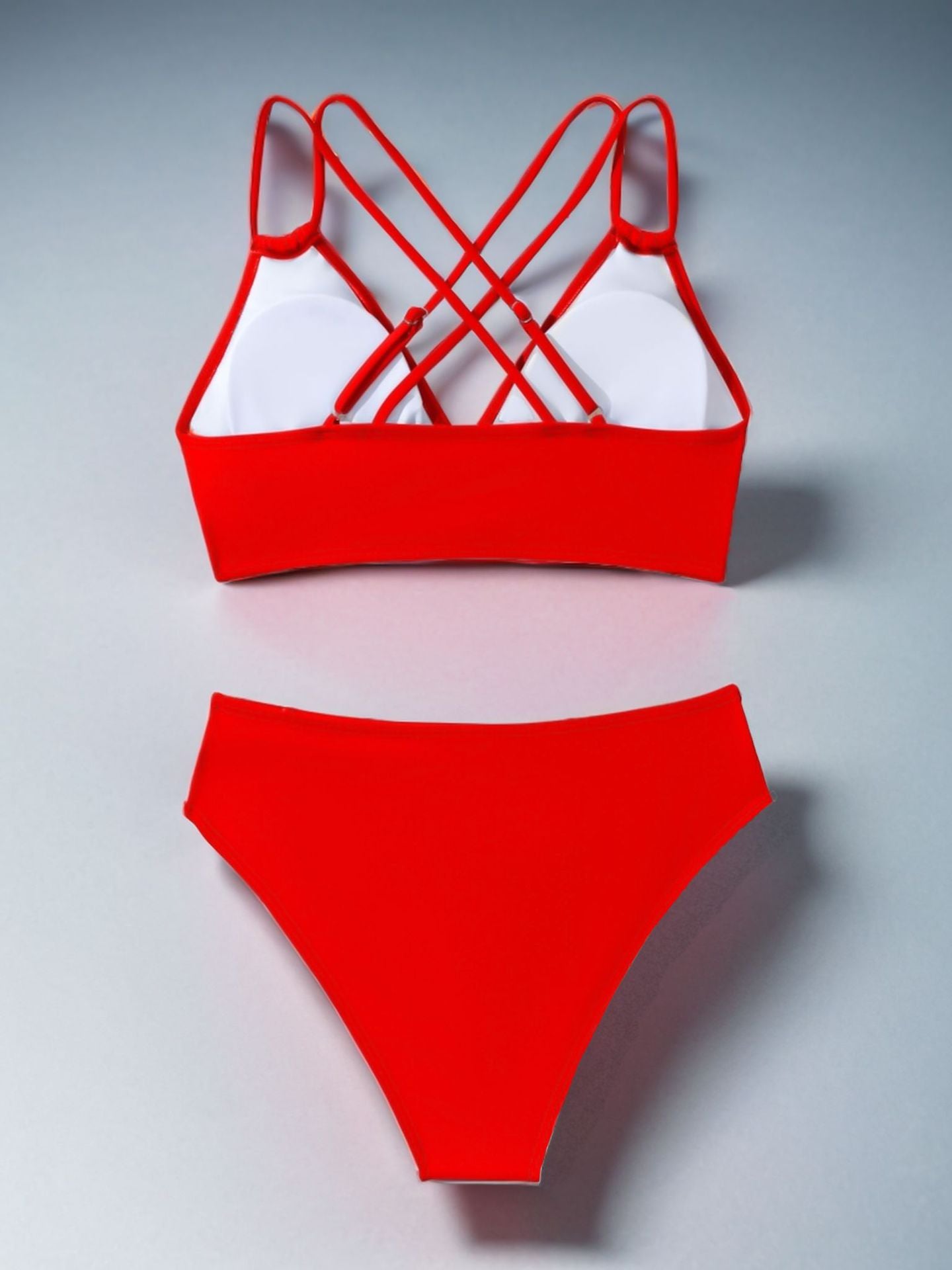 Strappy Crossback High-Waist Bikini Set