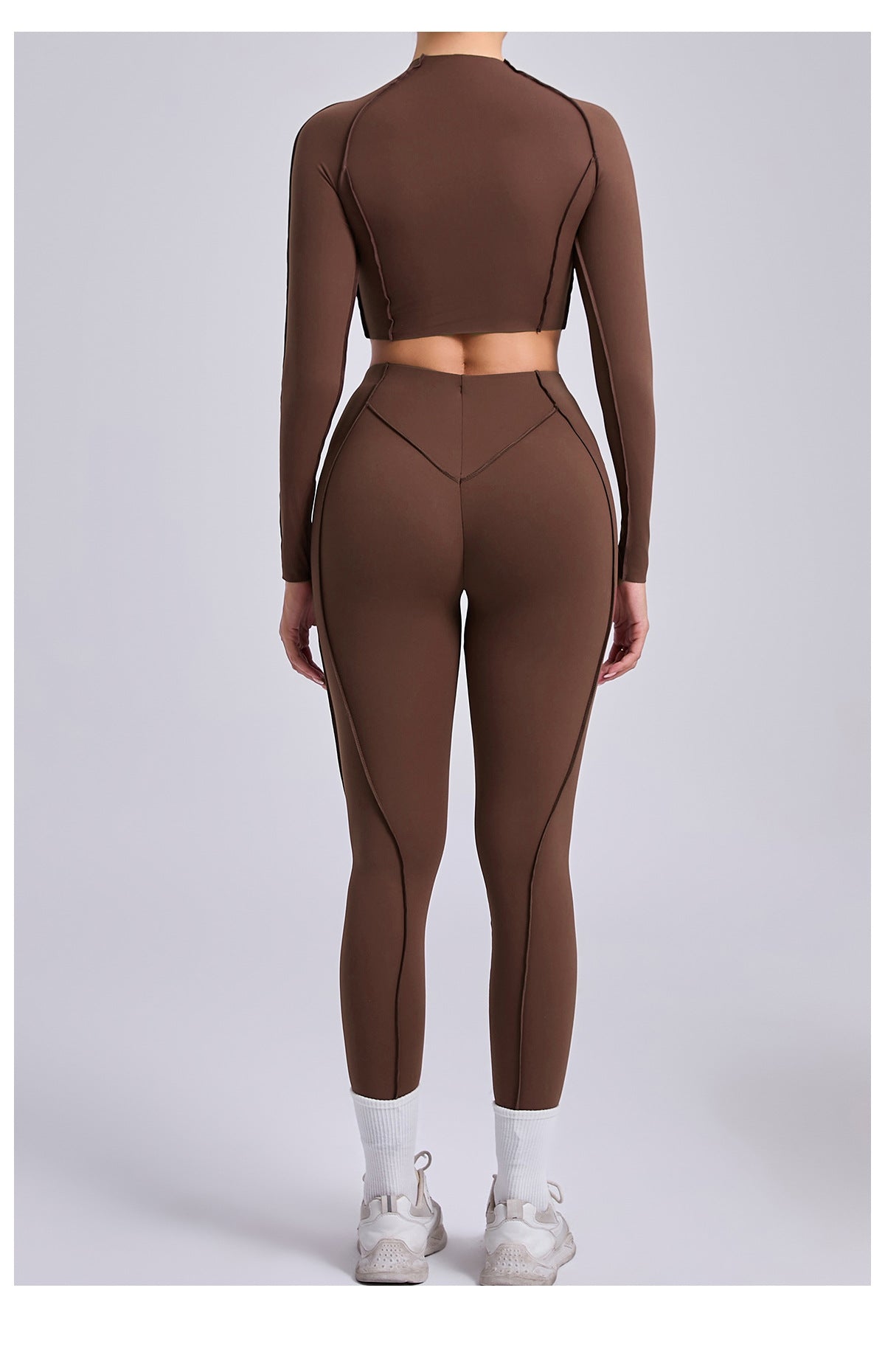 Lila Zen Sculpt Seam Long Sleeve Crop Top & Leggings Set