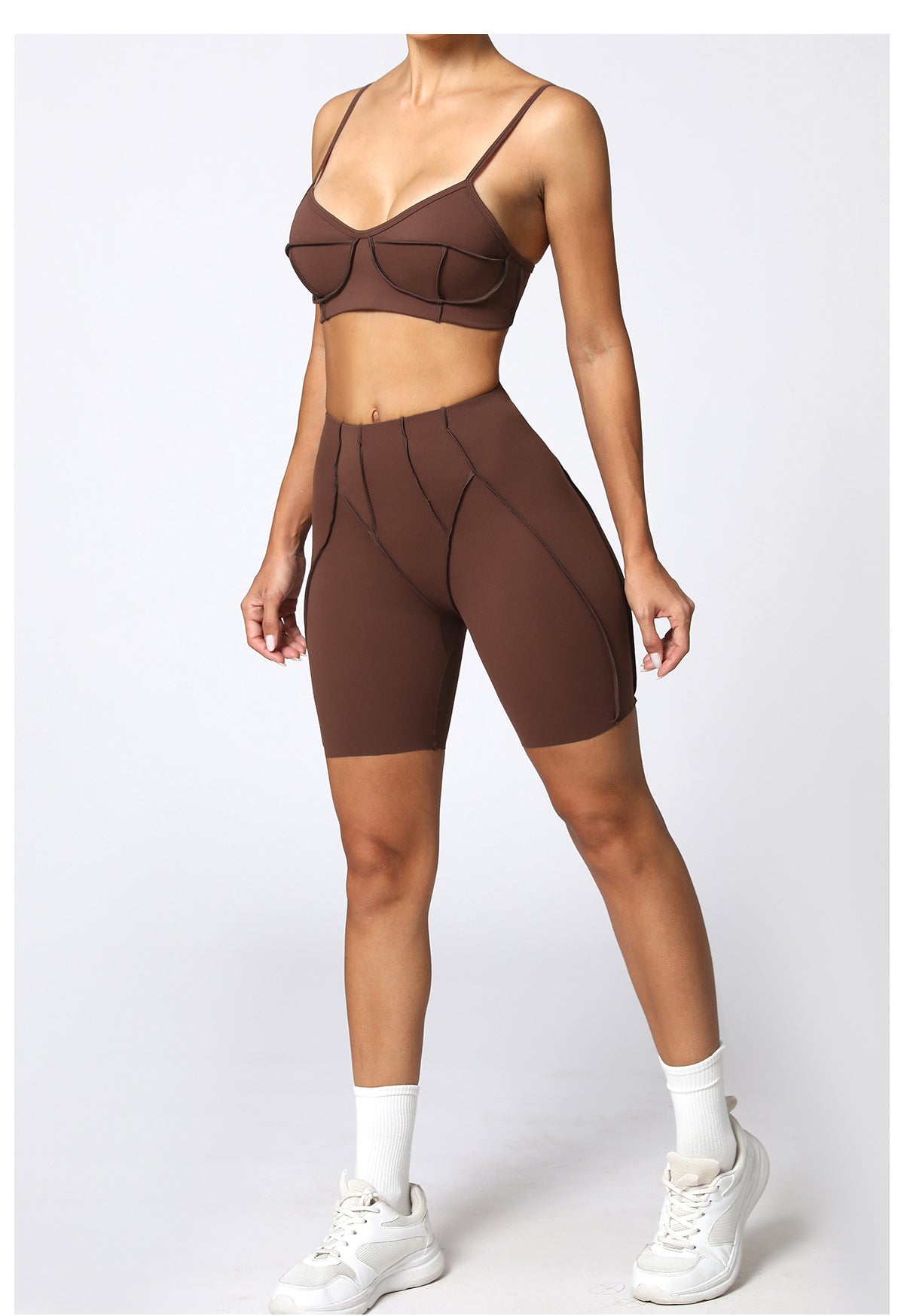 Lila Zen Sculpt Seam Padded Sports Bra & Biker Shorts Set
