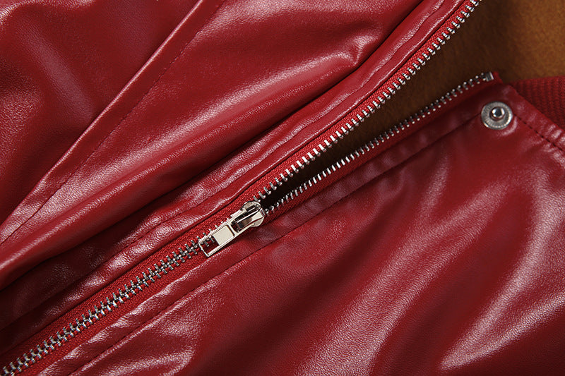 Faux Leather Zip Bomber & Bermuda Shorts Set