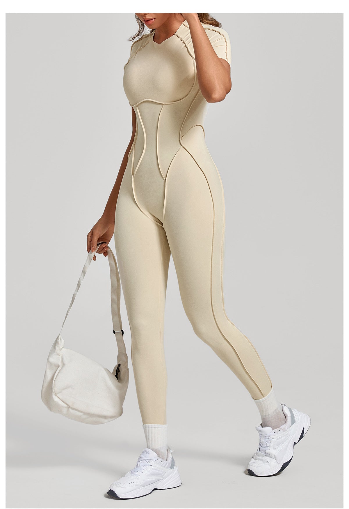 Sculpt Seam Open Back Padded Jumpsuit
