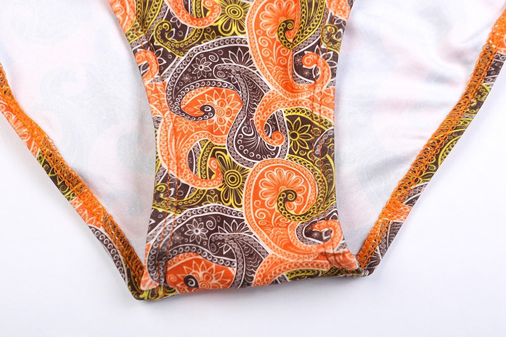 Asymmetric One-Shoulder Printed Bikini Set