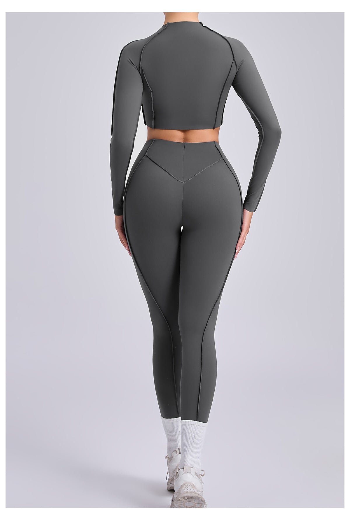 Lila Zen Sculpt Seam Long Sleeve Crop Top & Leggings Set