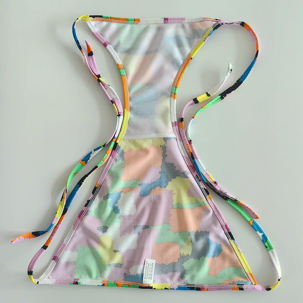 Multi-Print Sliding Triangle Tie-Side Bikini Set