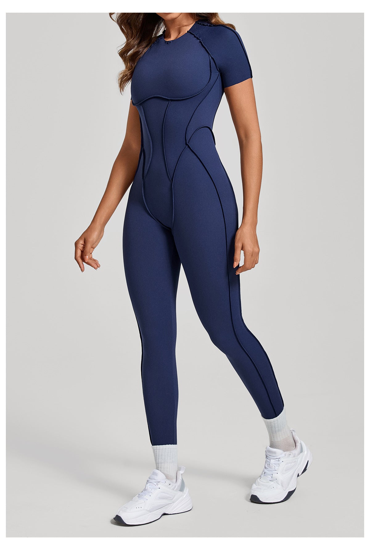 Sculpt Seam Open Back Padded Jumpsuit