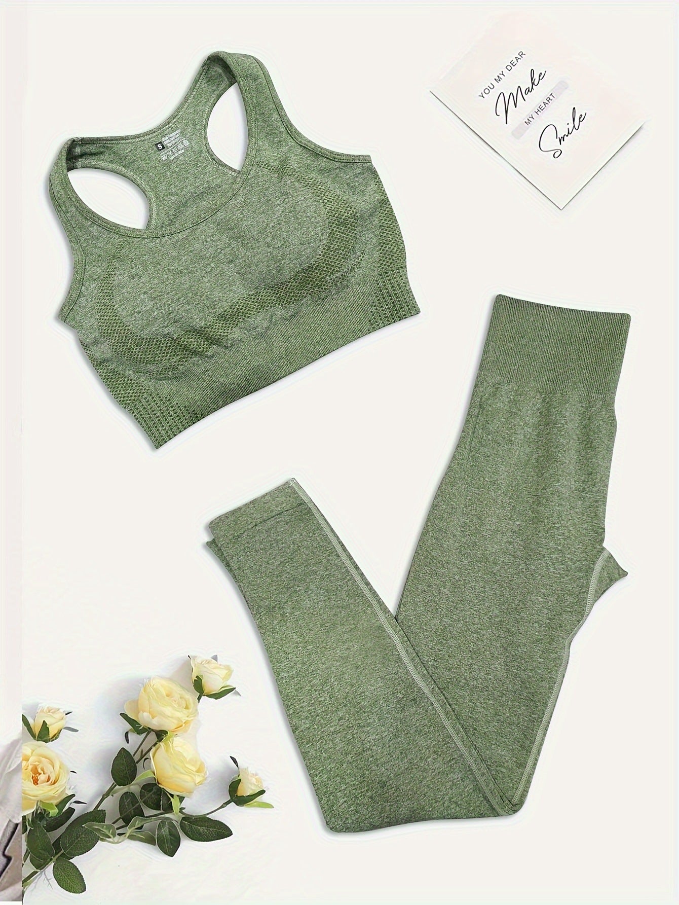 Lila Zen Seamless Racerback Sports Tank & High-Waist Butt-Lifting Leggings Set