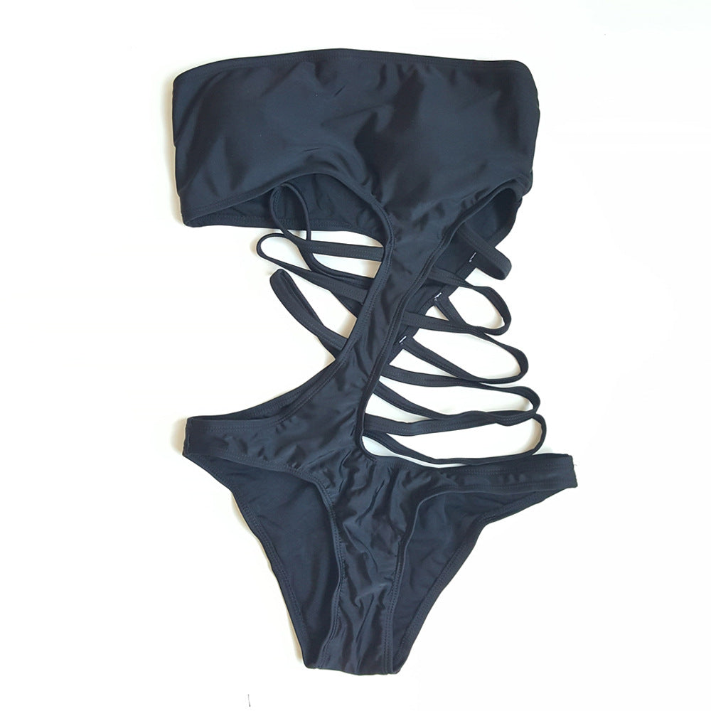 Noire Caged-Waist Bandeau Monokini