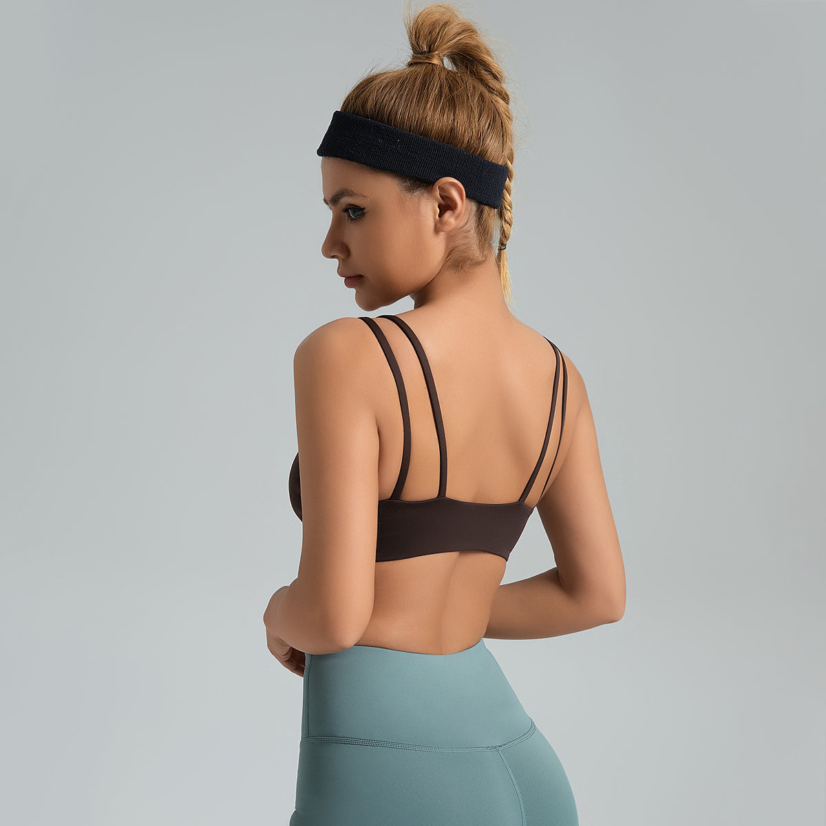 Lila Zen High Elastic U-Shaped Shock-Proof and Push-Up Sports Bra with Thin Straps for Beautiful Back