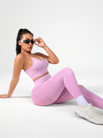 Lila Zen Seamless Sculpt Sports Bra & High-Waisted Leggings Set