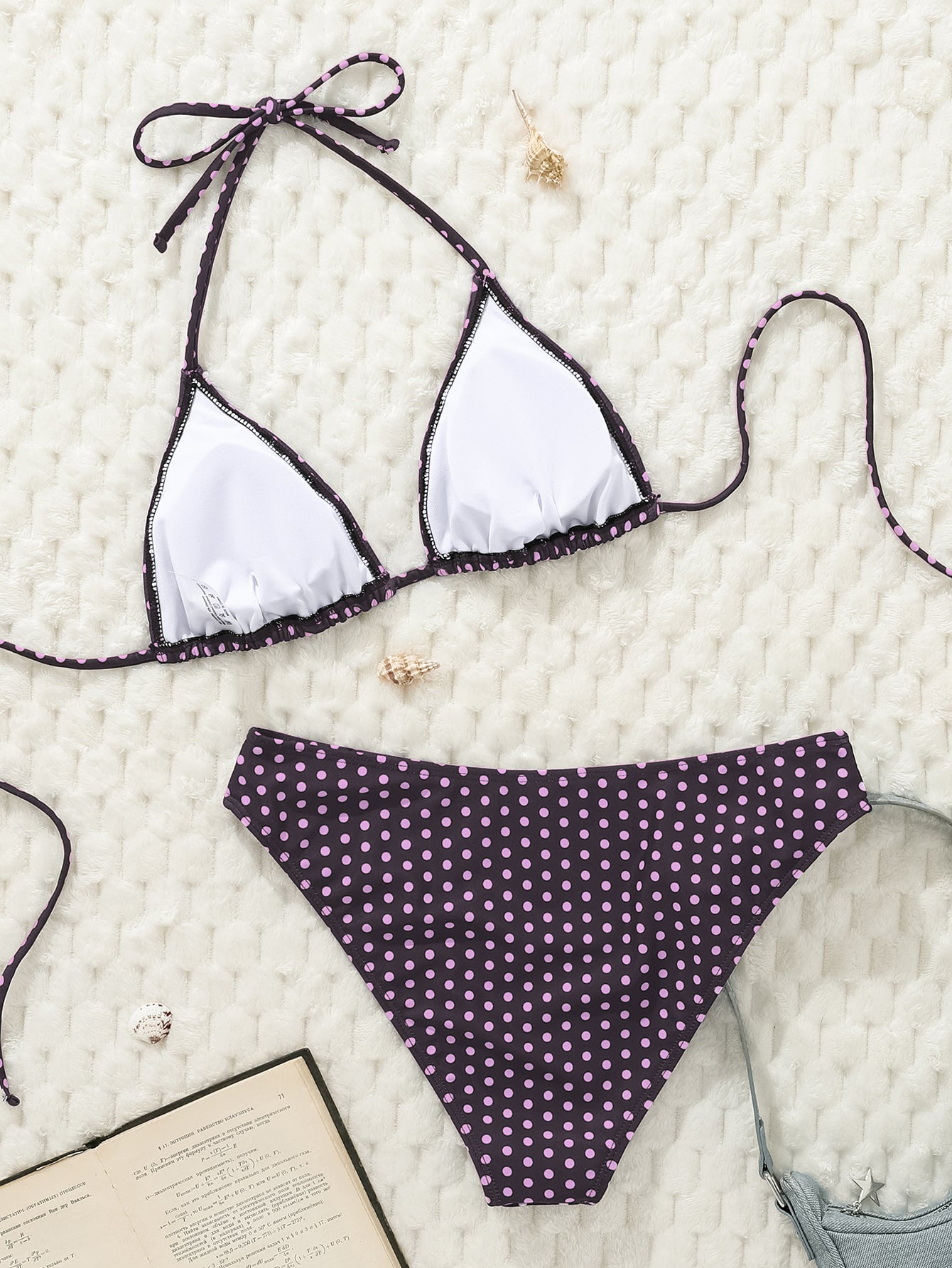 Lila Zen Polka Dot Triangle Bikini Set