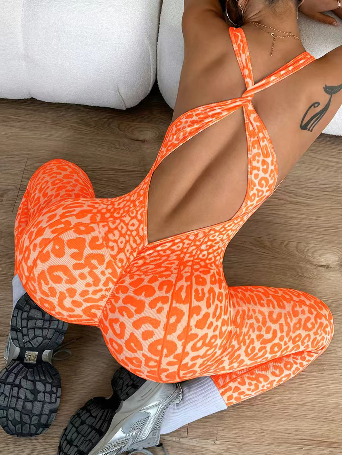 Leopard Print Sculpt Romper