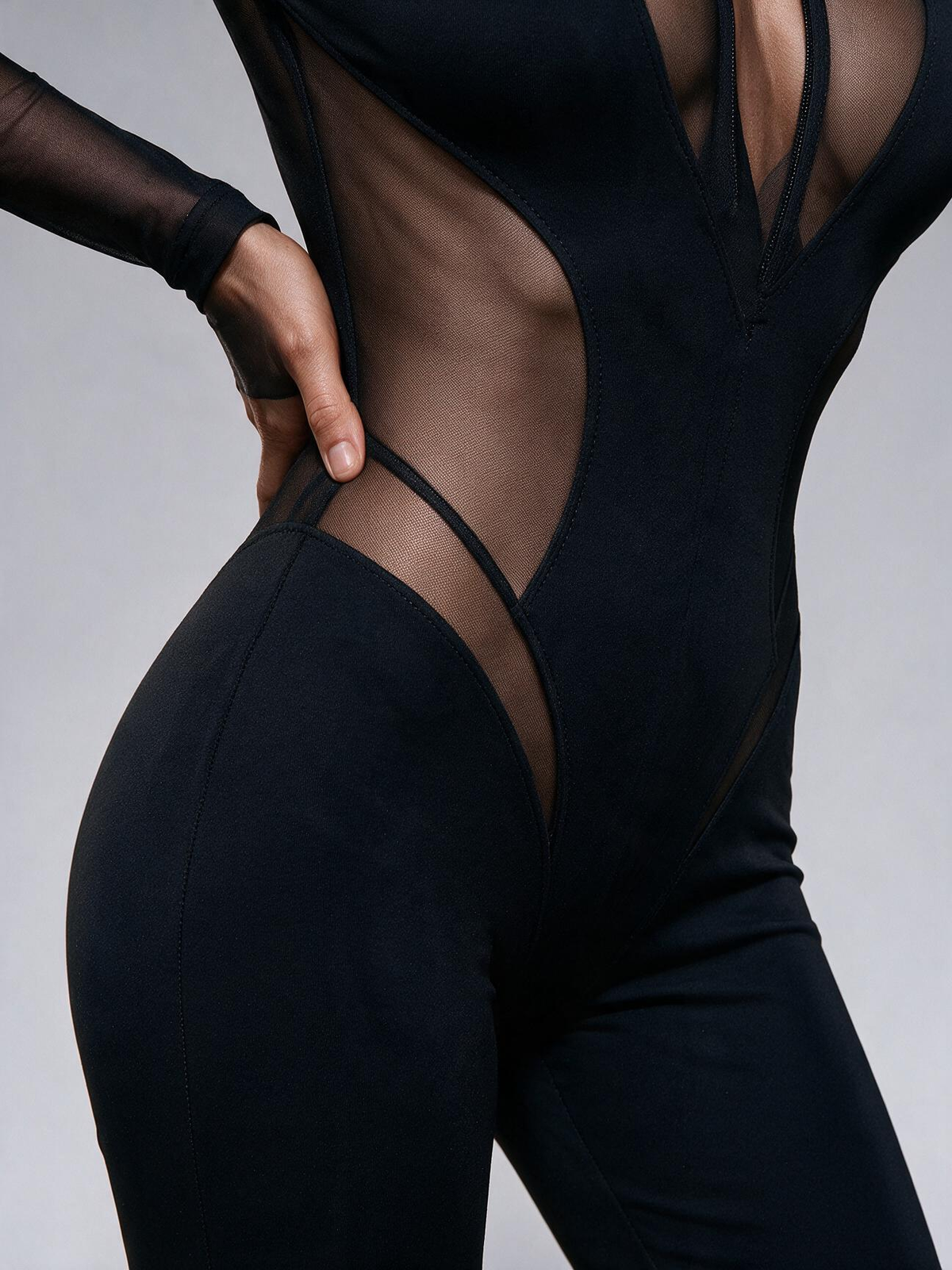 Sheer Mesh Statement Party Jumpsuit