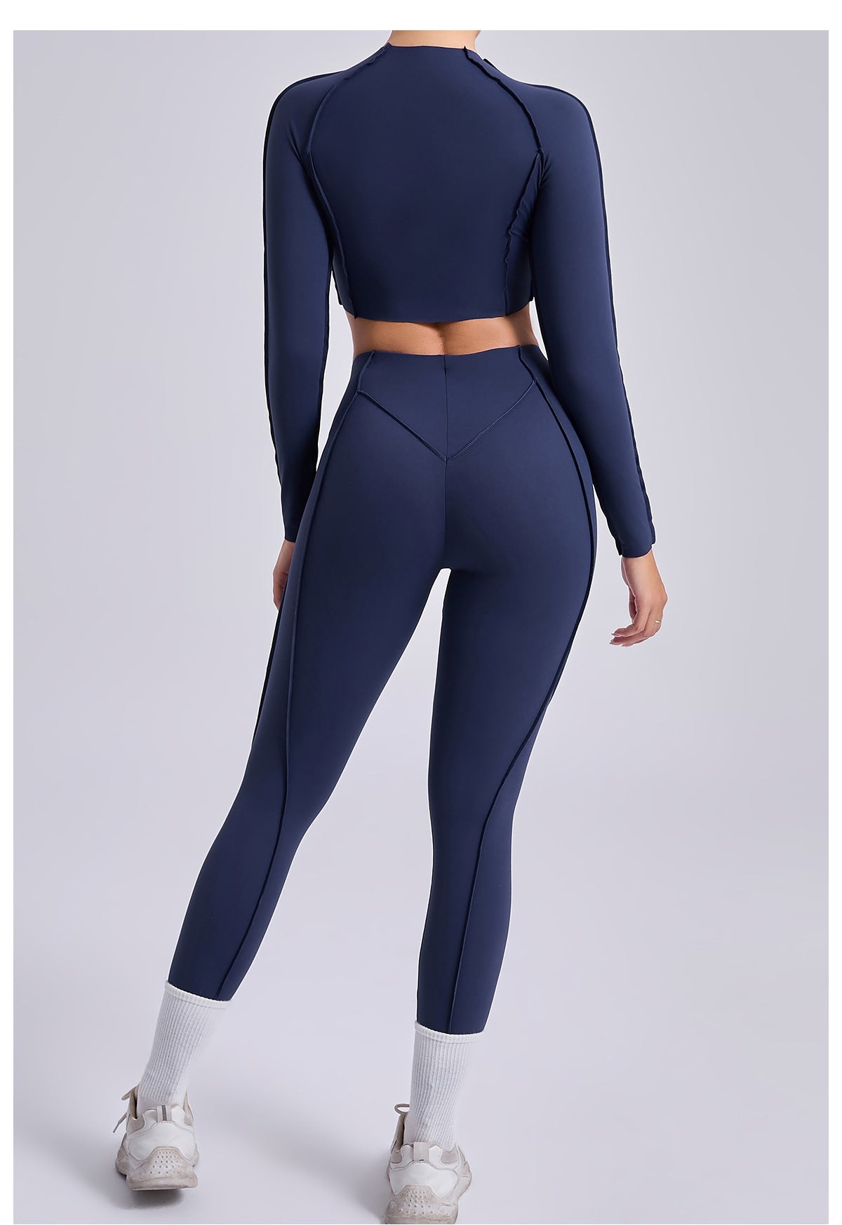 Lila Zen Sculpt Seam Long Sleeve Crop Top & Leggings Set