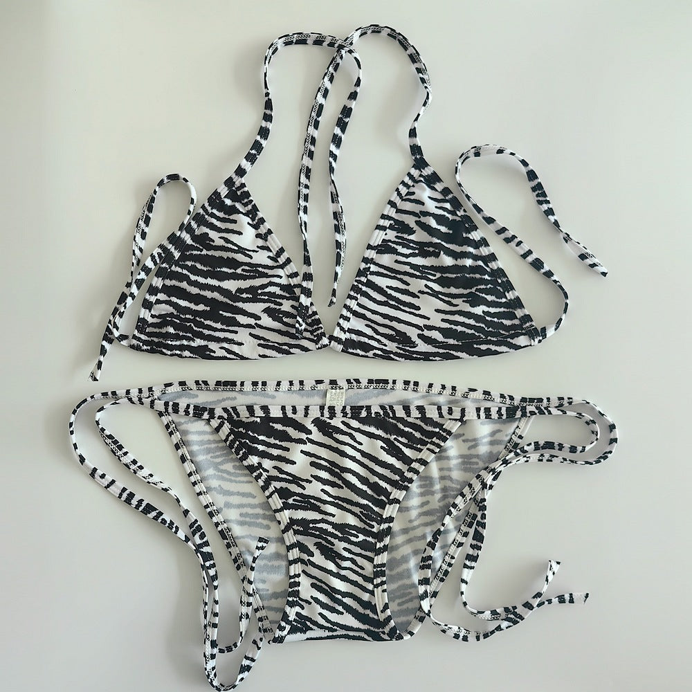 Multi-Print Sliding Triangle Tie-Side Bikini Set