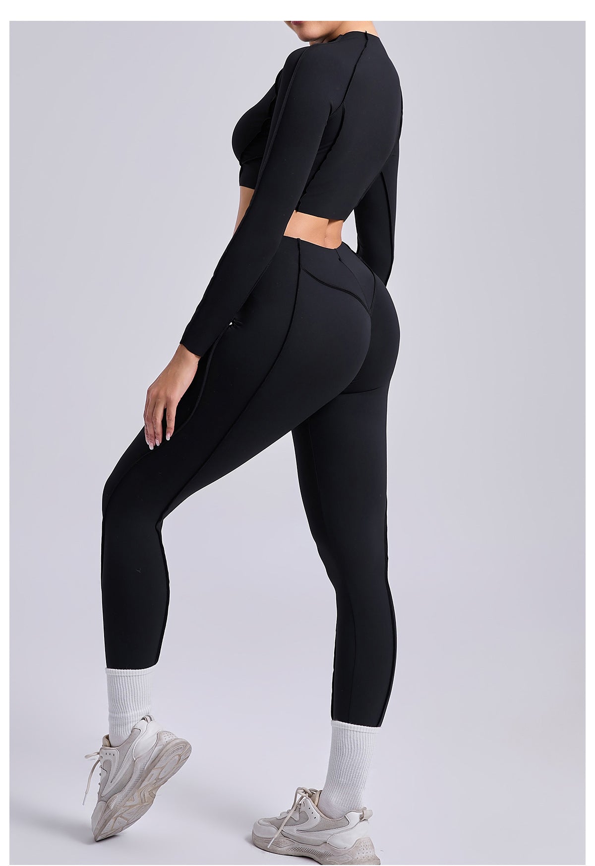 Lila Zen Sculpt Seam Long Sleeve Crop Top & Leggings Set