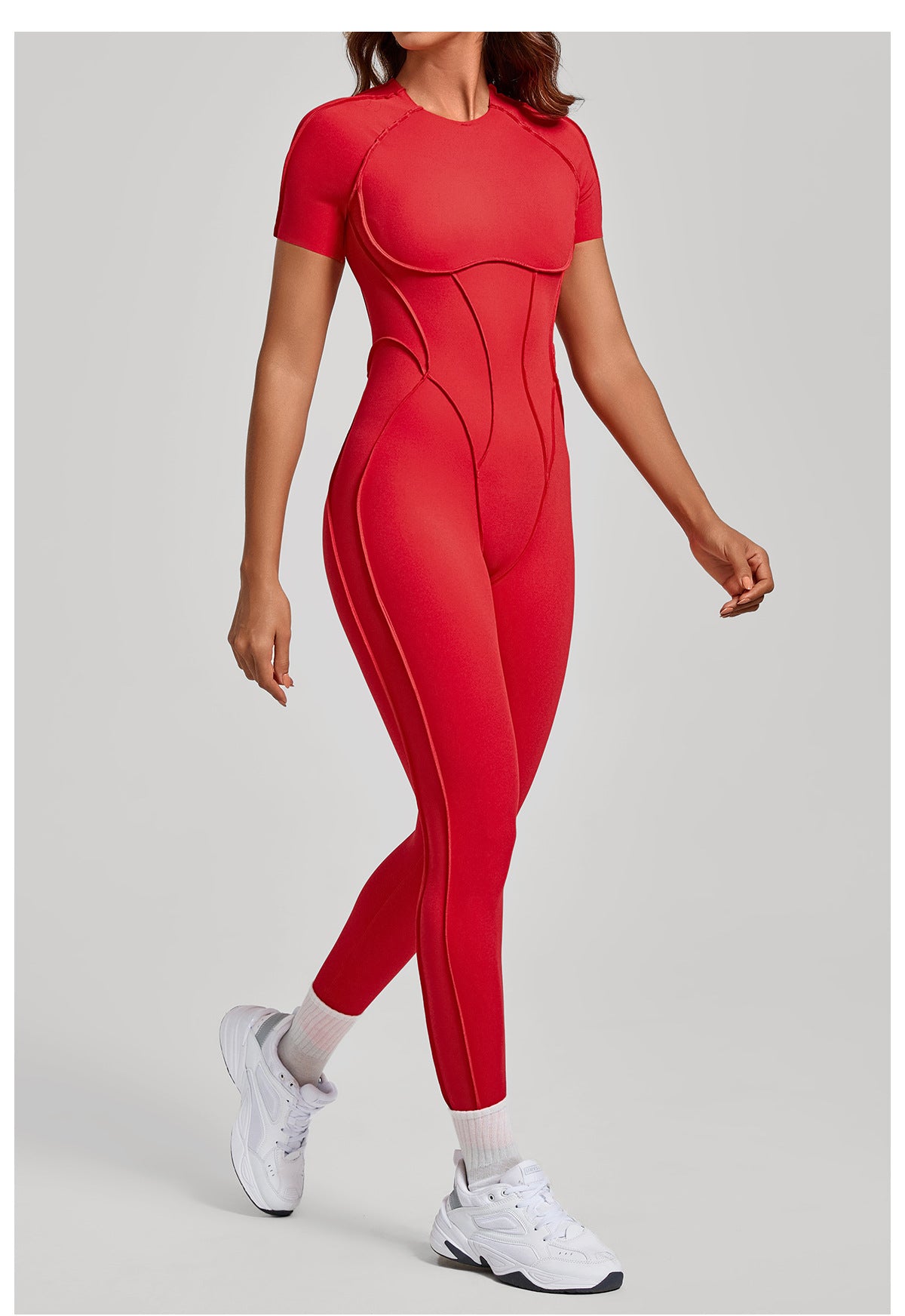 Sculpt Seam Open Back Padded Jumpsuit