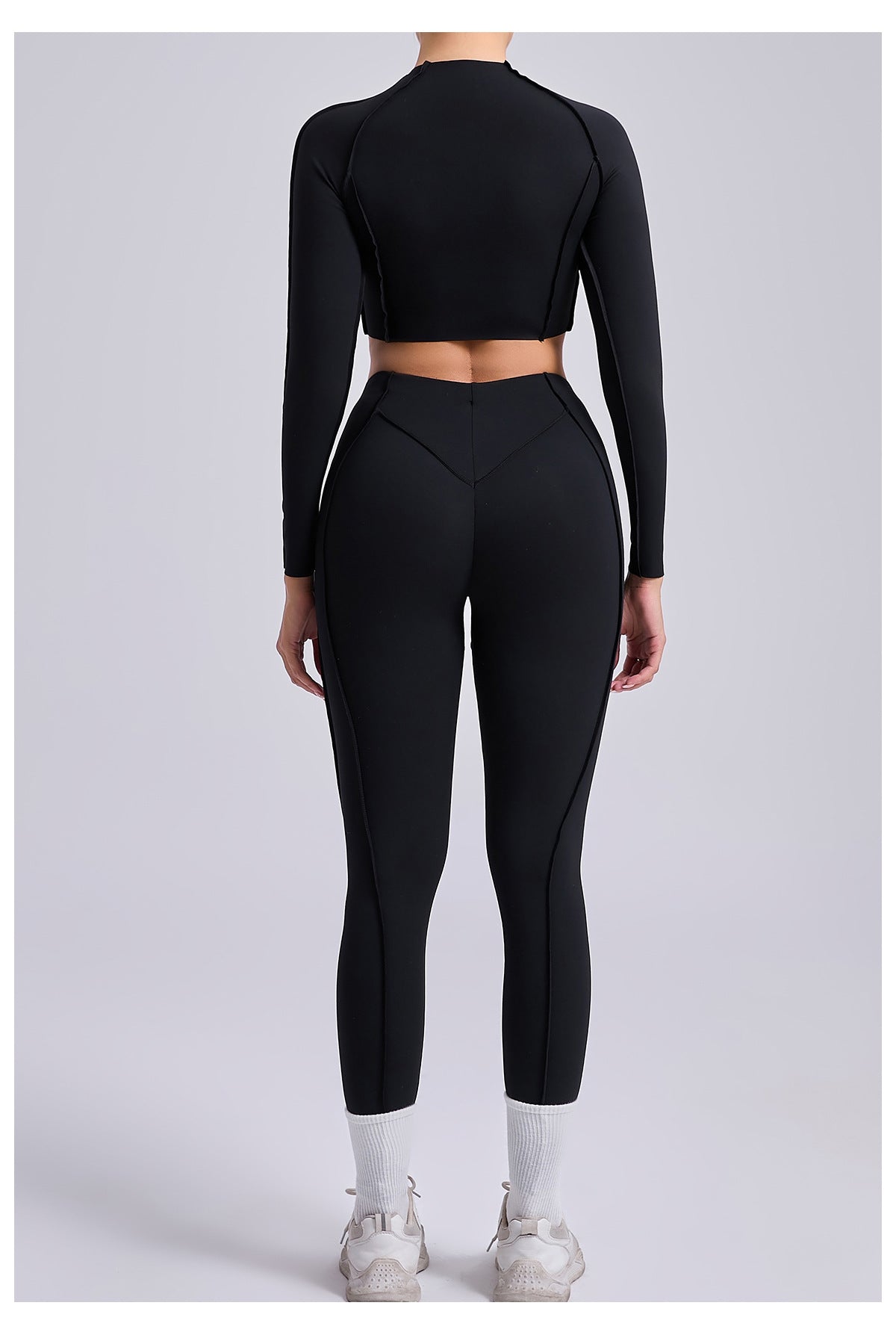 Lila Zen Sculpt Seam Long Sleeve Crop Top & Leggings Set