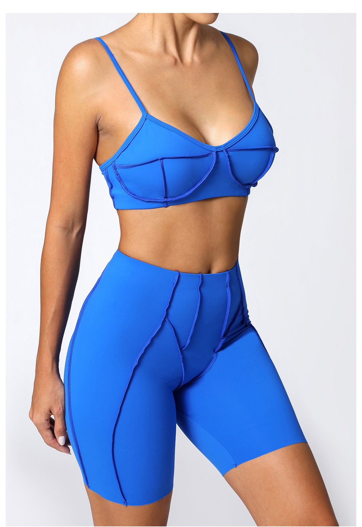 Lila Zen Sculpt Seam Padded Sports Bra & Biker Shorts Set