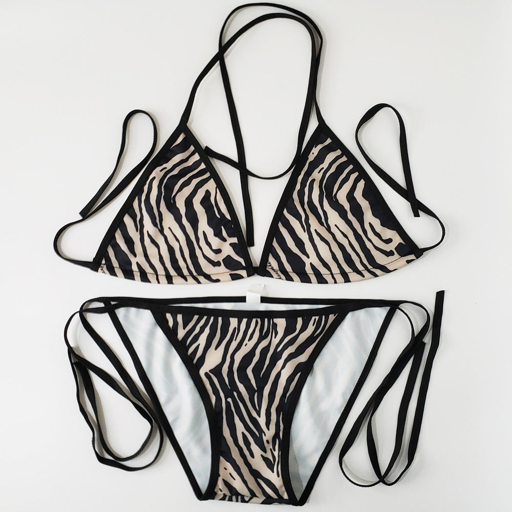 Multi-Print Sliding Triangle Tie-Side Bikini Set