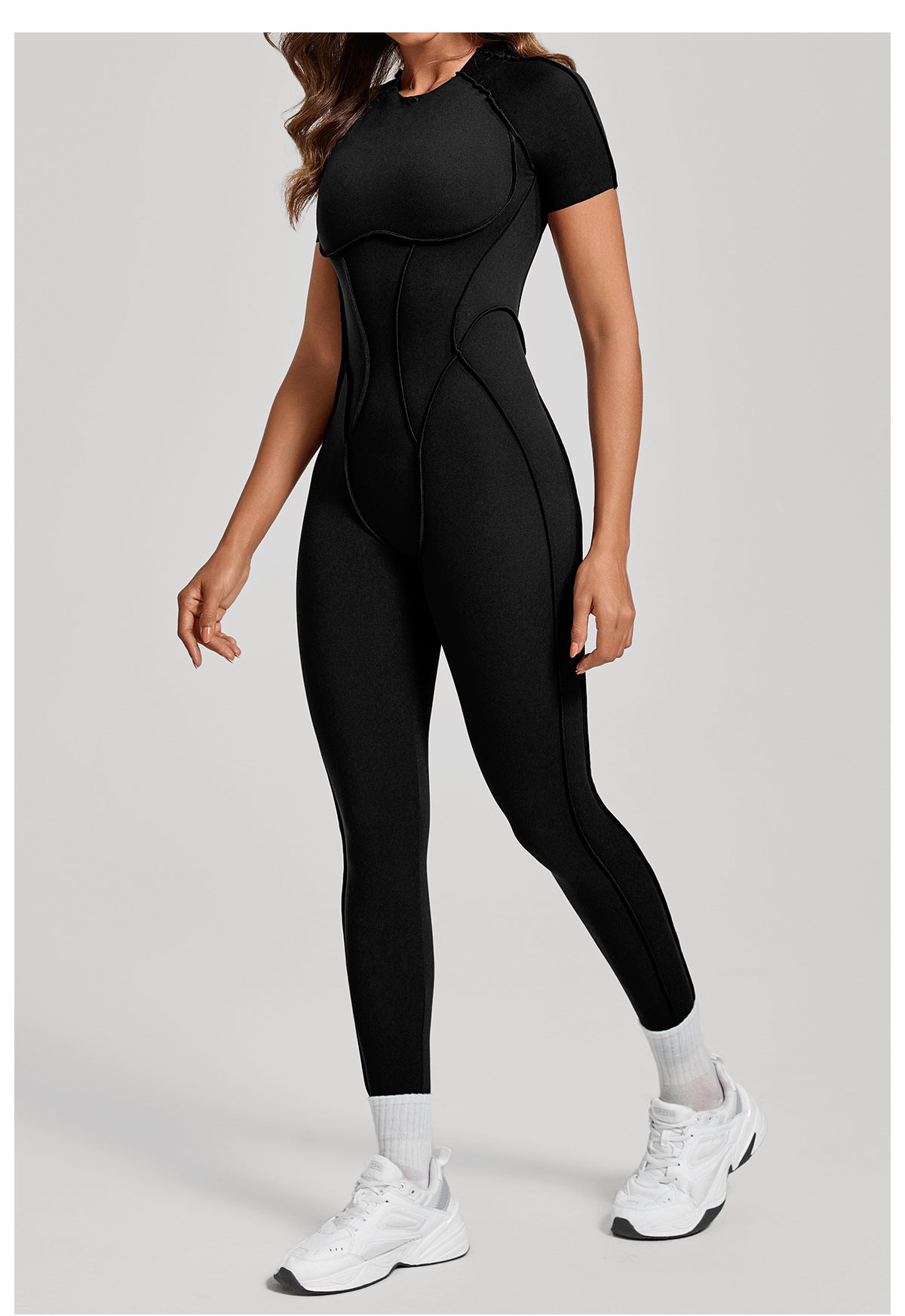 Sculpt Seam Open Back Padded Jumpsuit
