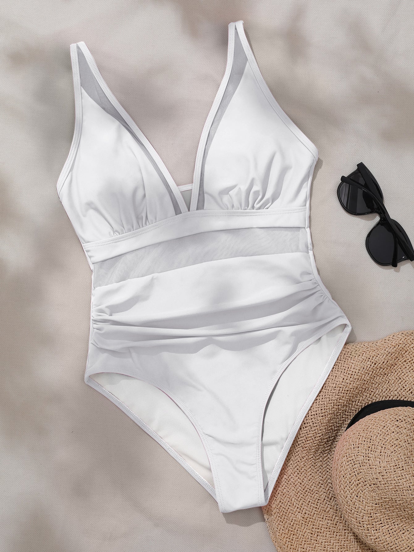 Lila Zen Plunge Mesh Tummy Control One-Piece Swimsuit