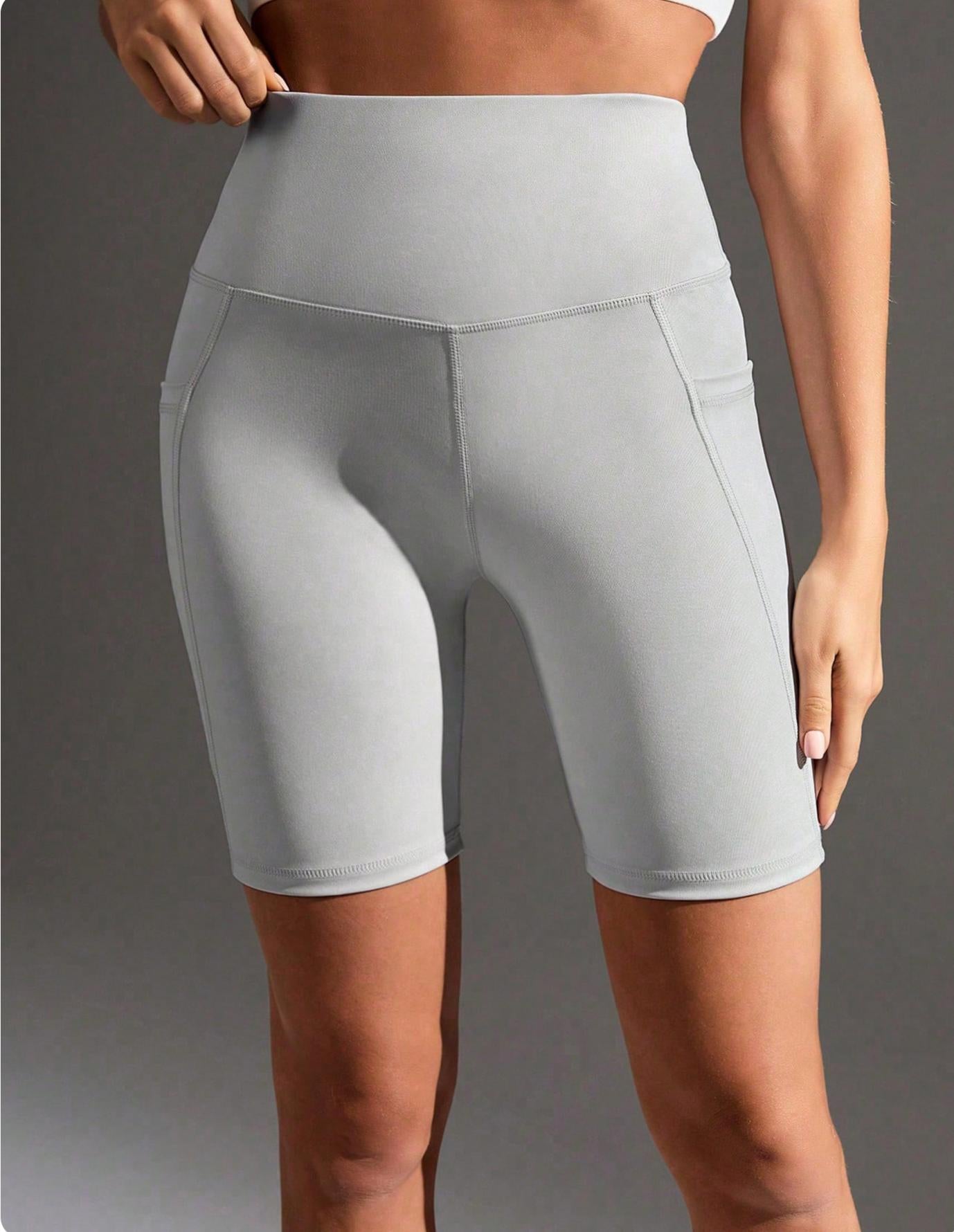 Lila Zen High-Waisted Yoga Shorts with Side Pockets for Shaping Hips