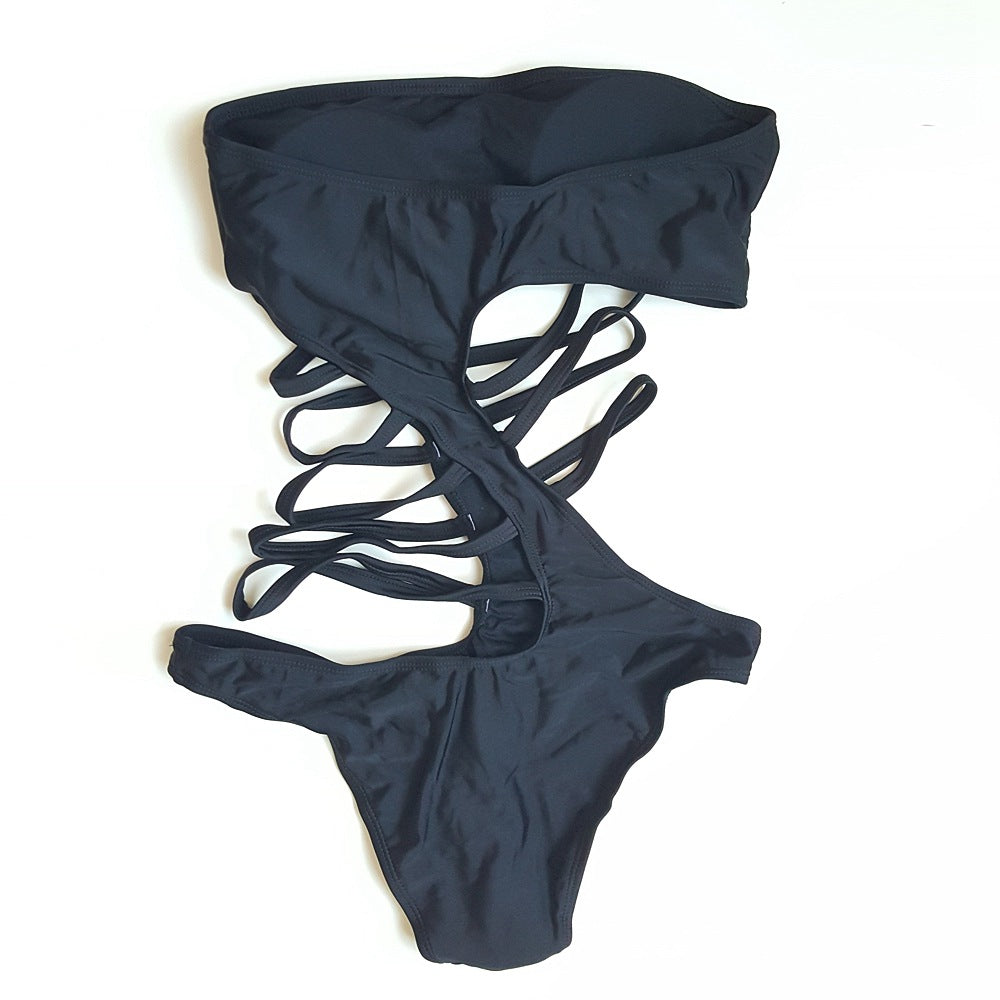 Noire Caged-Waist Bandeau Monokini