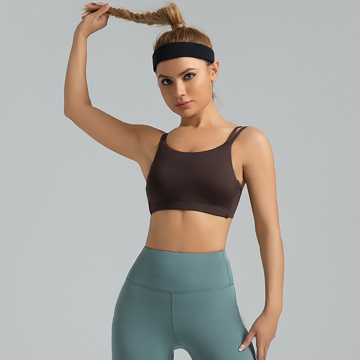 Lila Zen High Elastic U-Shaped Shock-Proof and Push-Up Sports Bra with Thin Straps for Beautiful Back