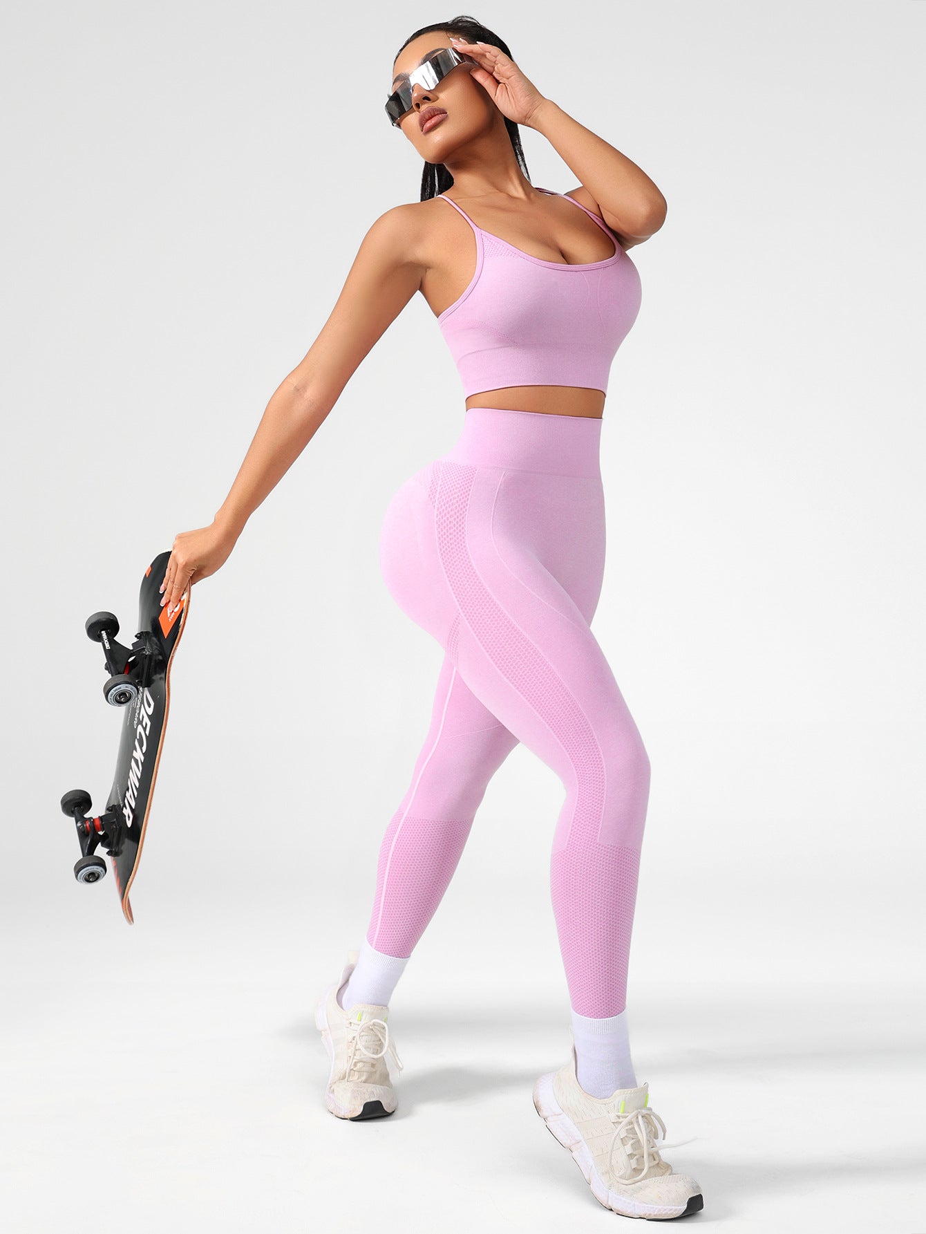 Lila Zen Seamless Sculpt Sports Bra & High-Waisted Leggings Set