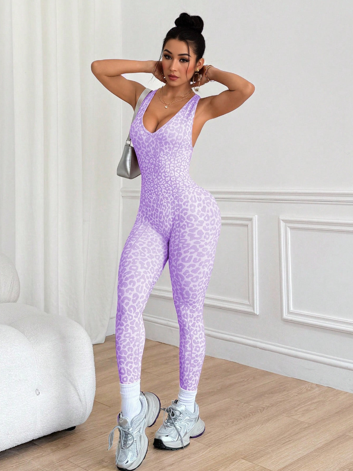 Leopard Print Sculpt Romper