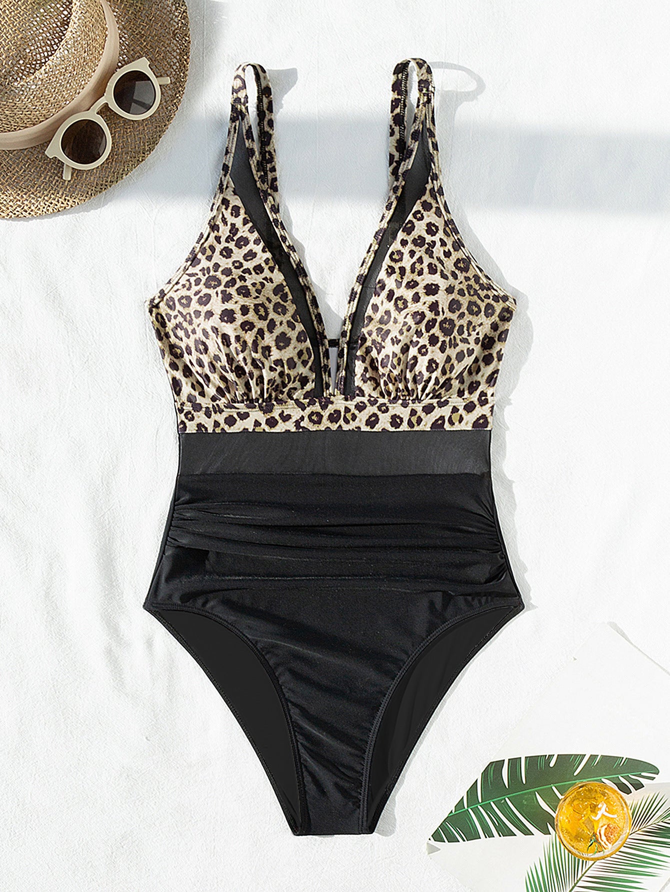 Lila Zen Plunge Mesh Tummy Control One-Piece Swimsuit