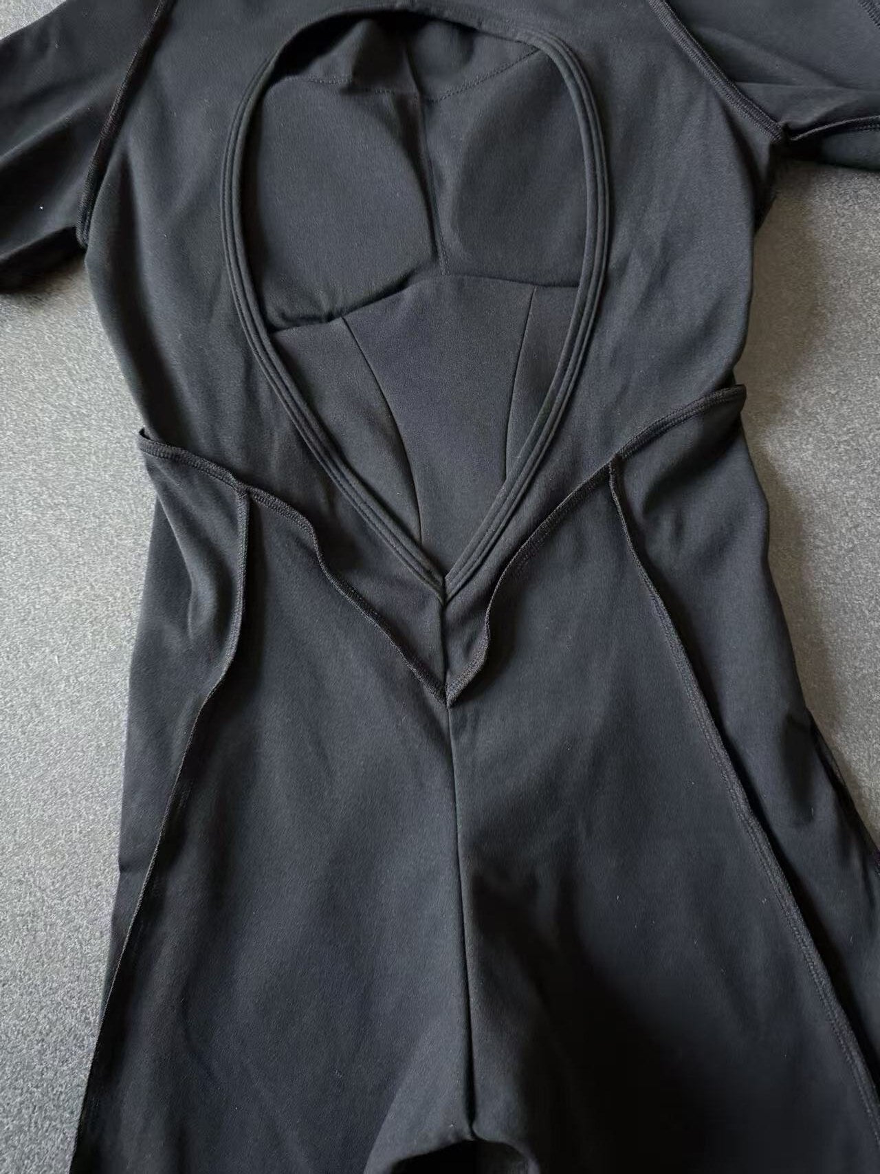 Lila Zen Sculpted Open-Back Short-Sleeve Yoga Romper