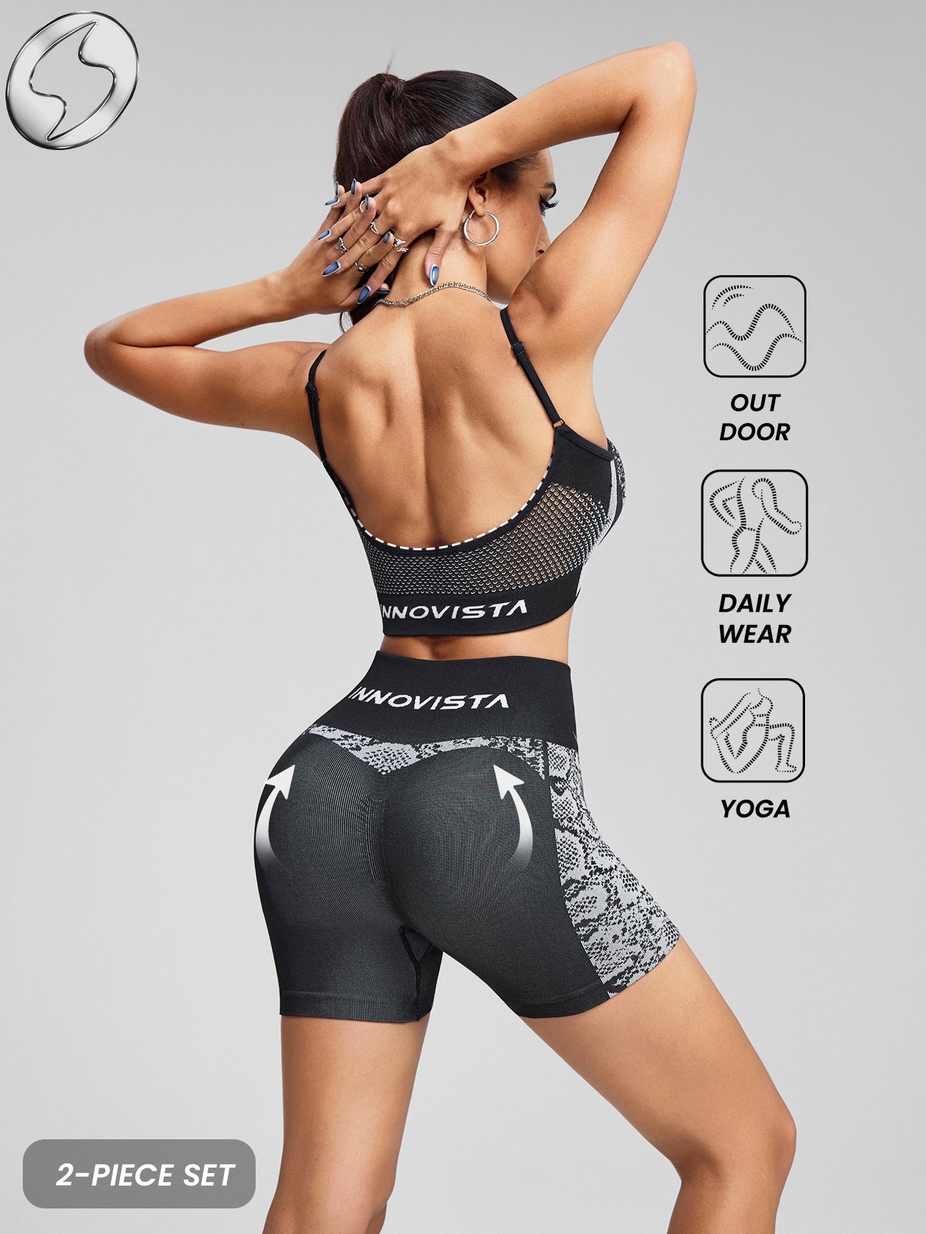 Lila Zen Seamless Sculpt High-Waisted Sports Bra & Biker Shorts Set