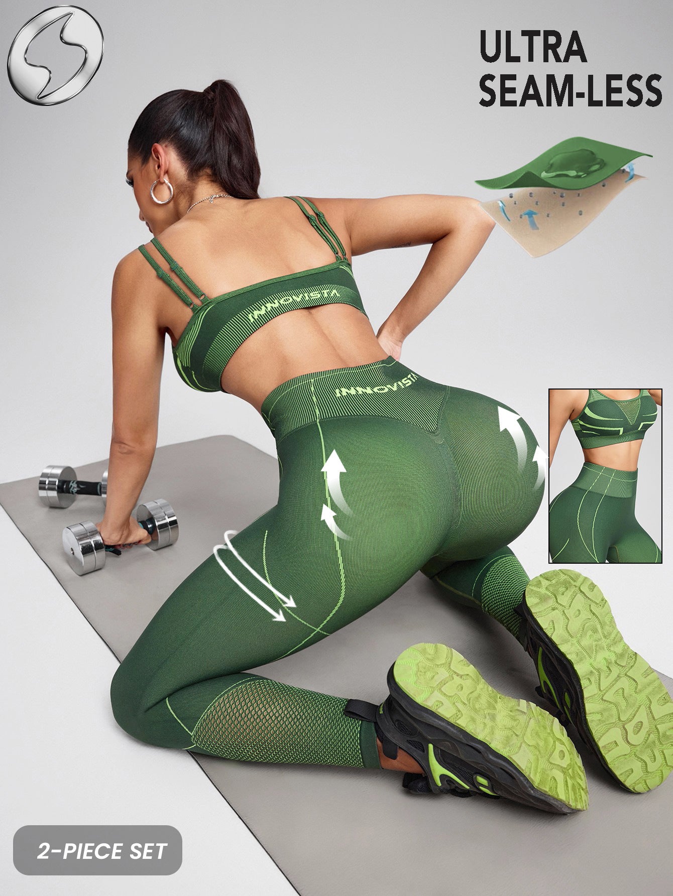 Lila Zen Seamless Sculpt Sports Bra & High-Waisted Leggings Set