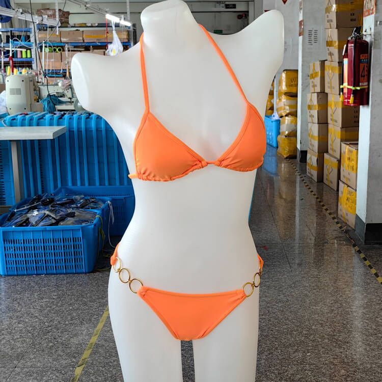 Ring Detail Triangle Bikini Set