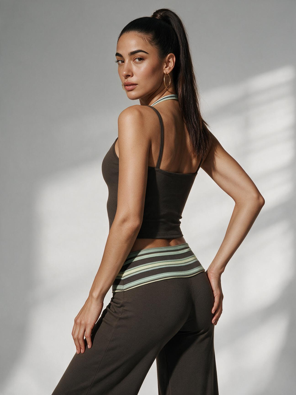 2-Piece Halter Crop Wide Leg Activewear Set