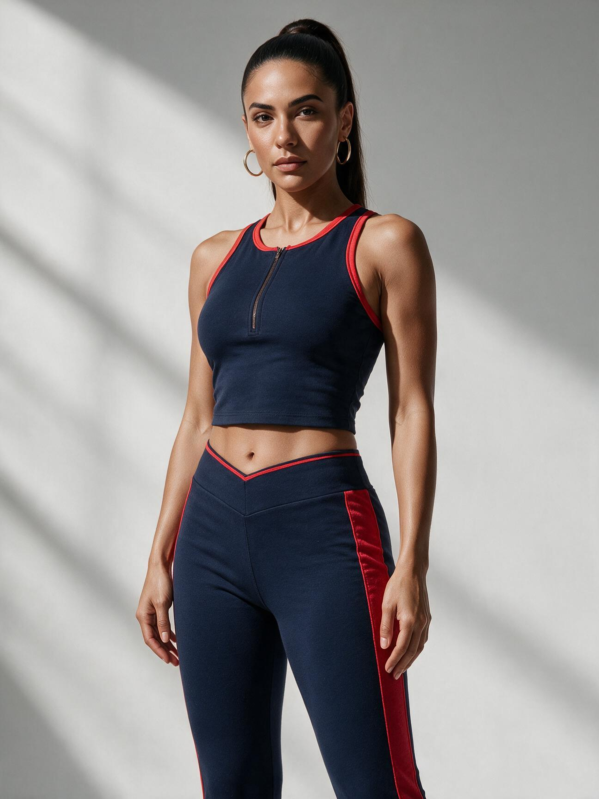 Casual Summer Patchwork Sleeveless Top & Pants Set