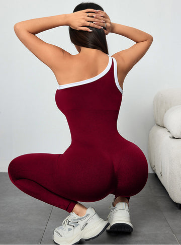 Lila Zen Asymmetric One-Shoulder Sculpting Jumpsuit