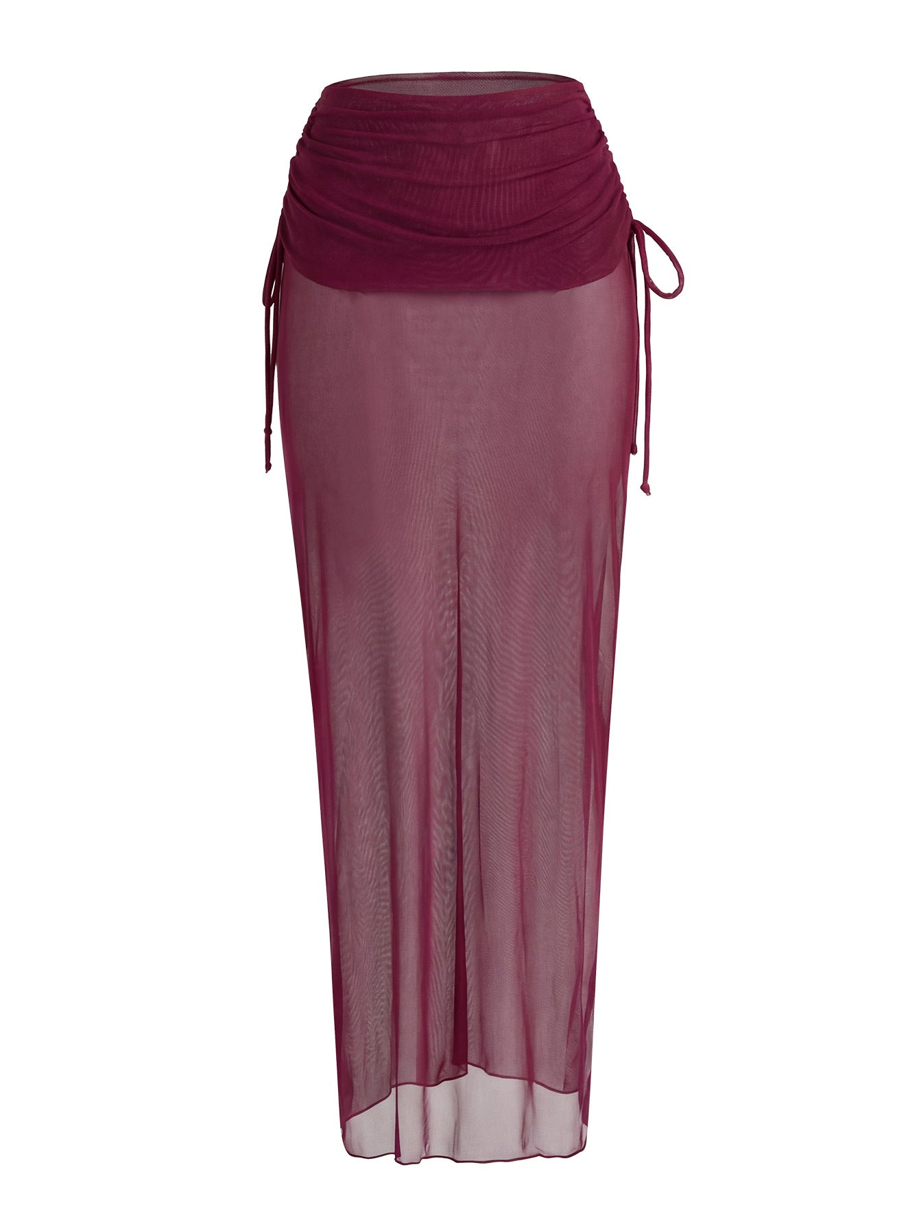 Lila Zen Halter Plunge One-Piece Swimsuit & Sheer Mesh Skirt Set