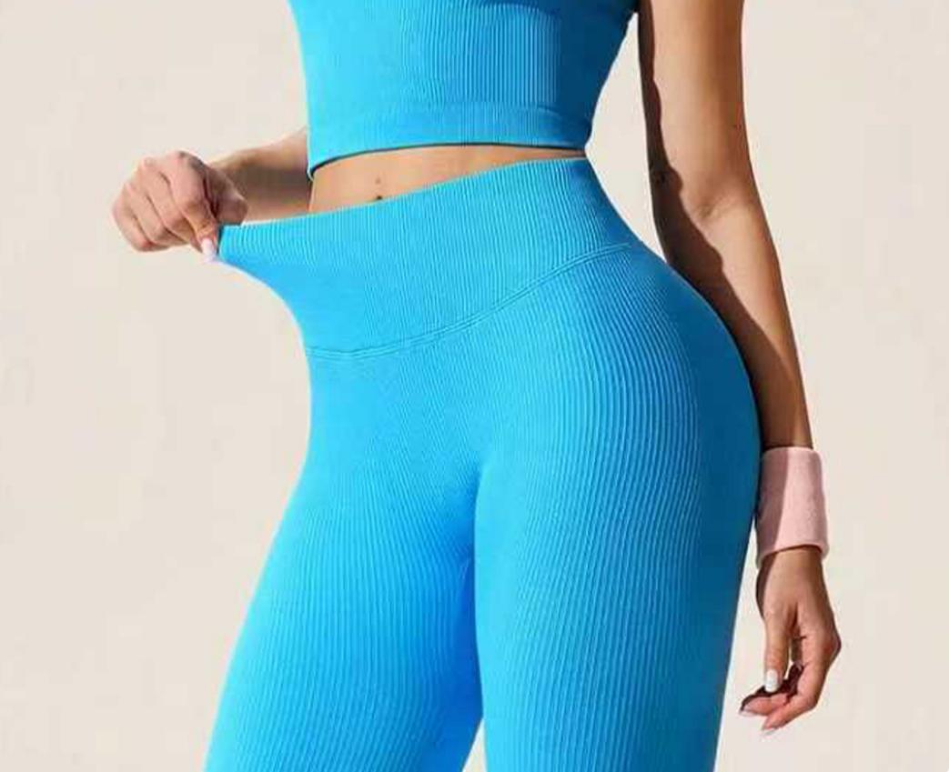 Lila Zen Women's Solid Color Tank Top High Waist Slimming Yoga Pants Fitness Sports Set