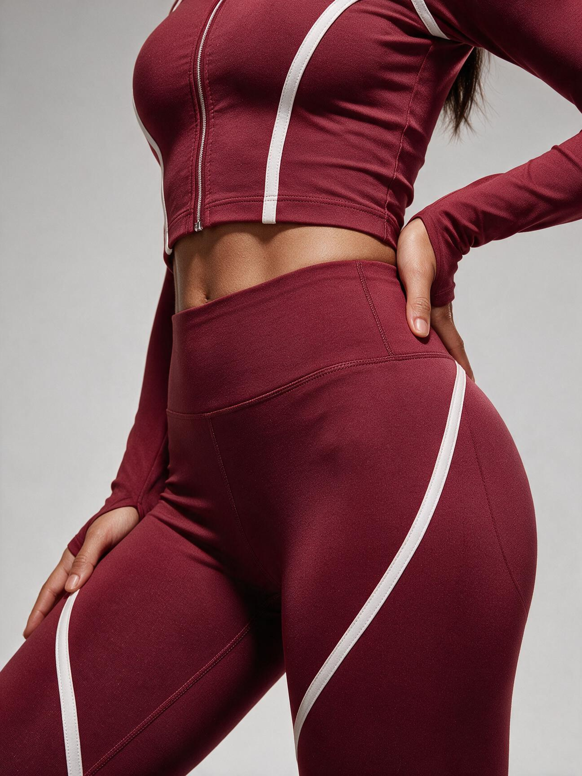 Zip-Up Jacket & High Waist Leggings Set