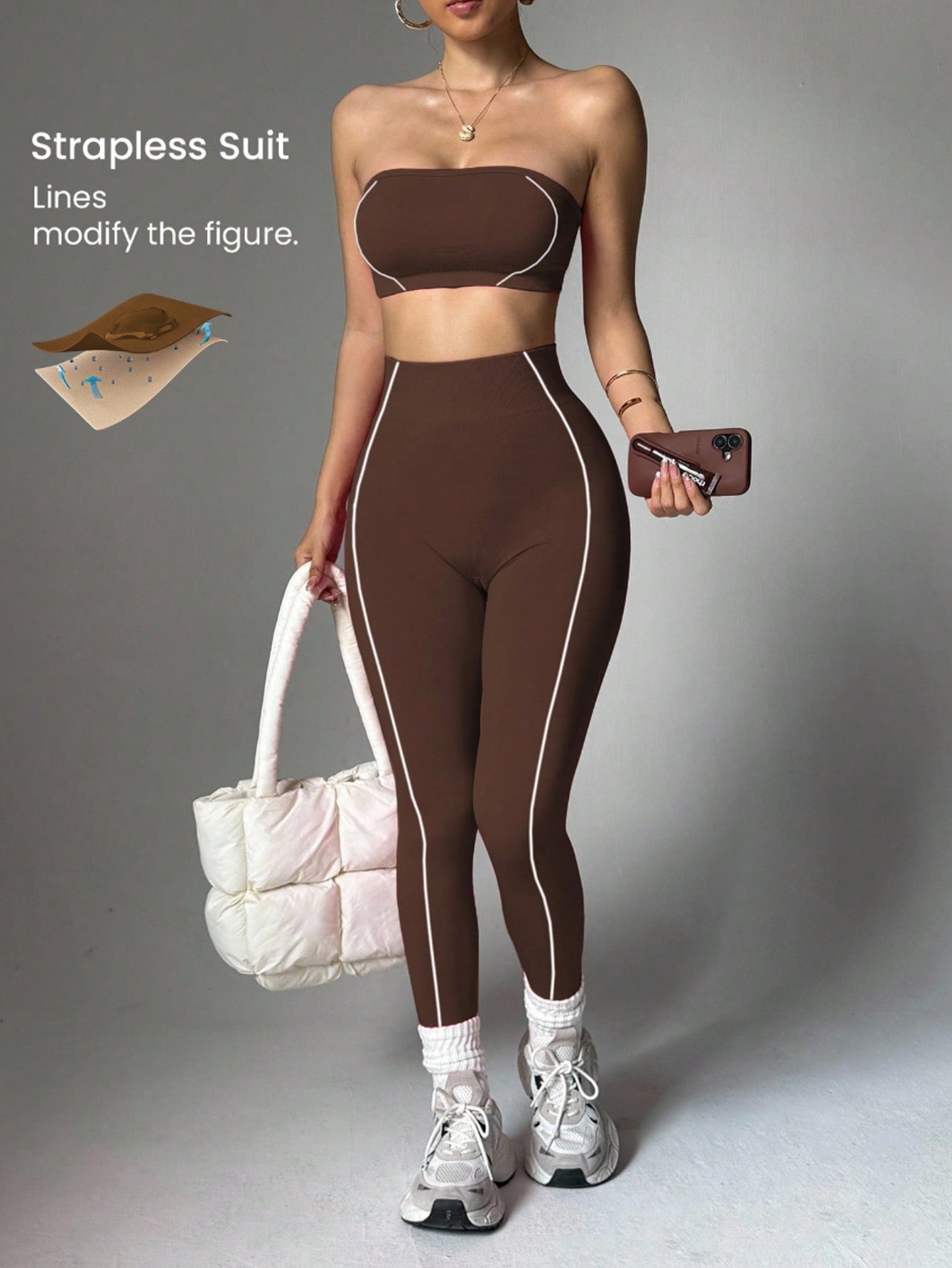 Lila Zen Strapless Sculpt Seamless Yoga Set