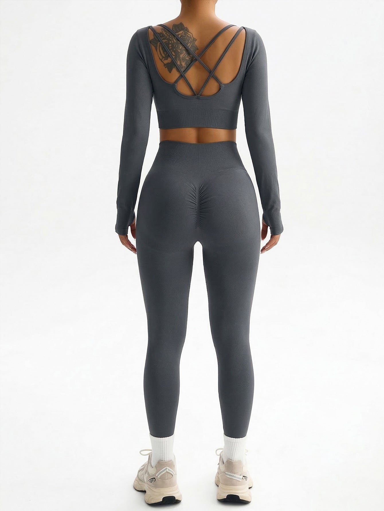 Lila Zen Cross-Back Long Sleeve Sculpting Workout Set