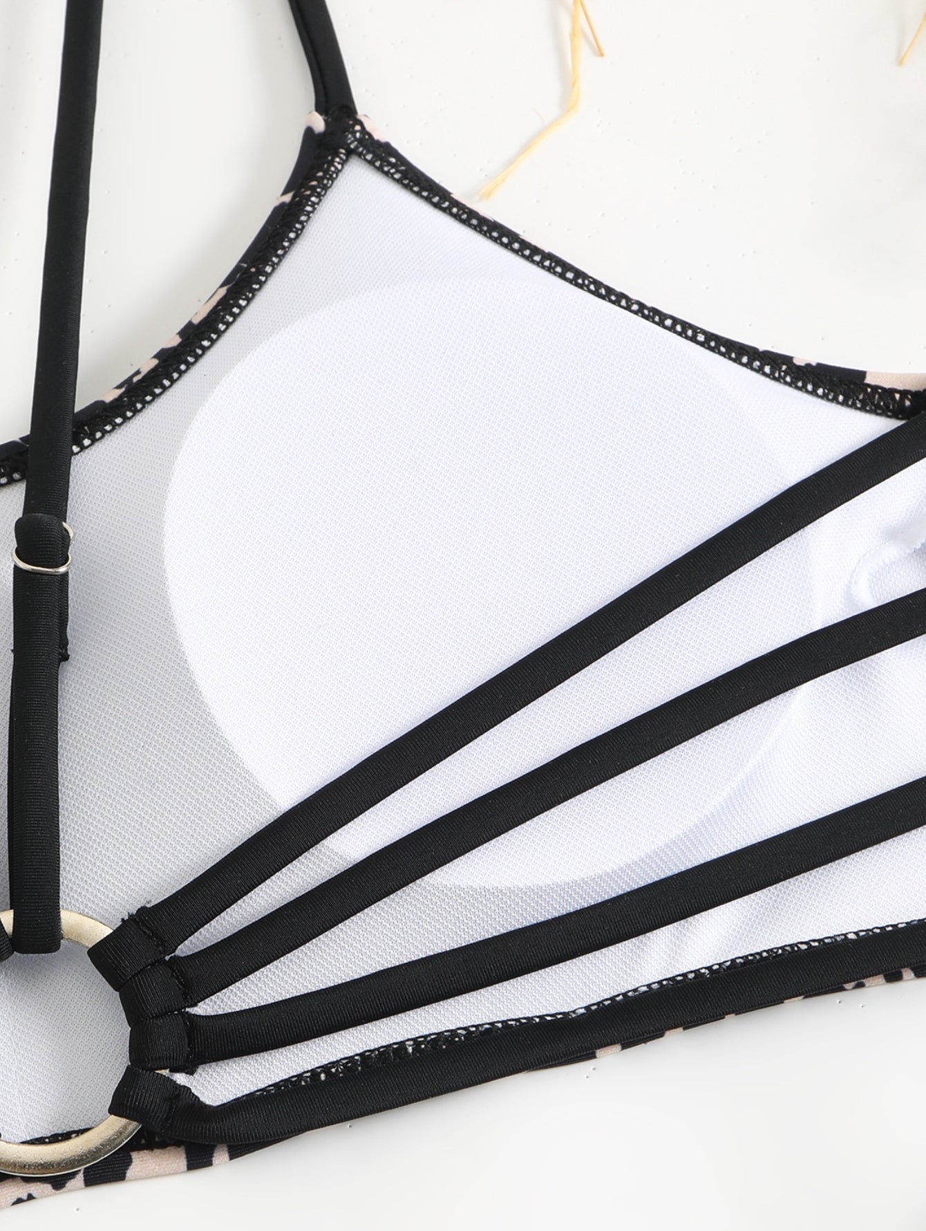 Printed Strappy-Back Scoop Bikini Set