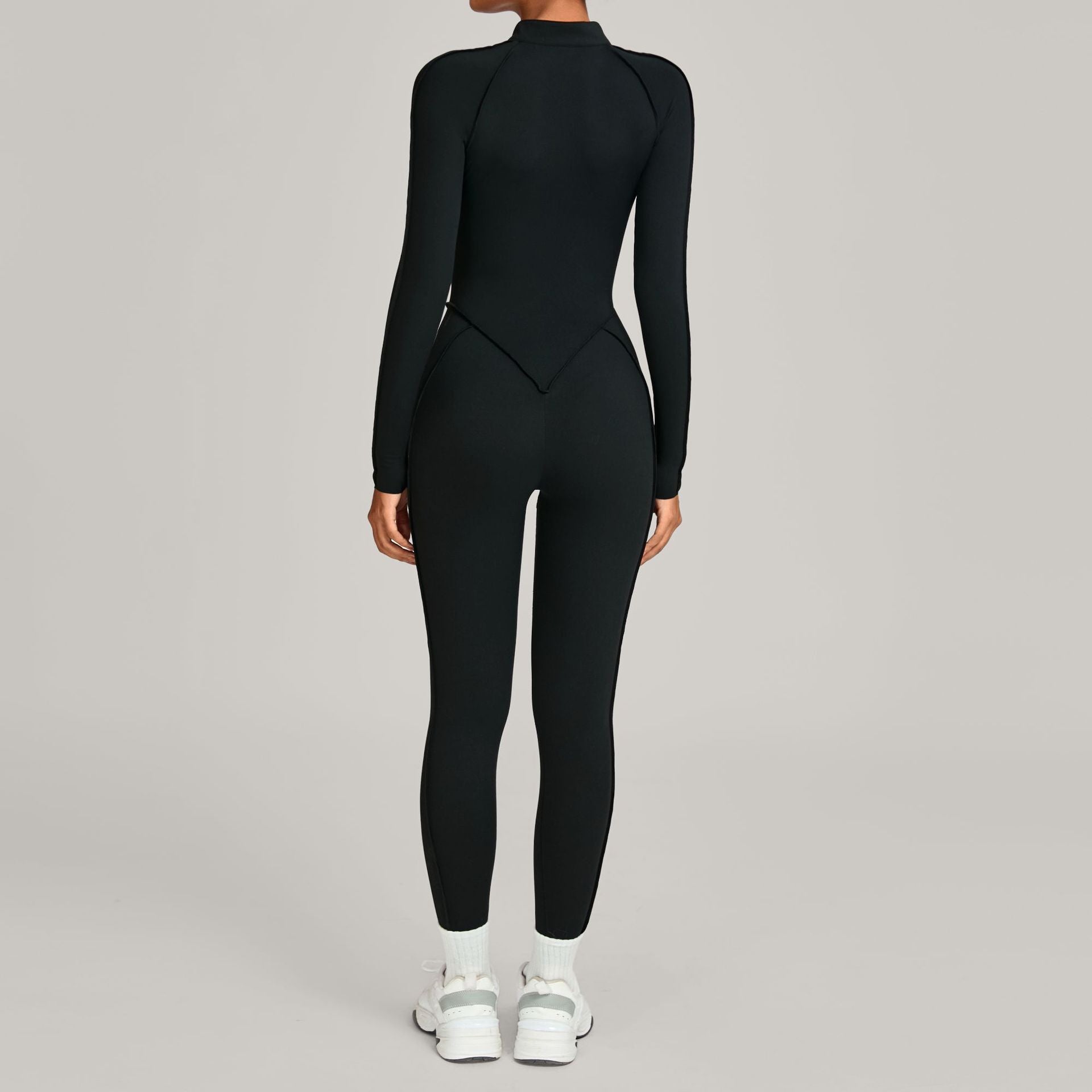 Lila Zen Half-Zip Contour Sculpt Long Sleeve Yoga Jumpsuit