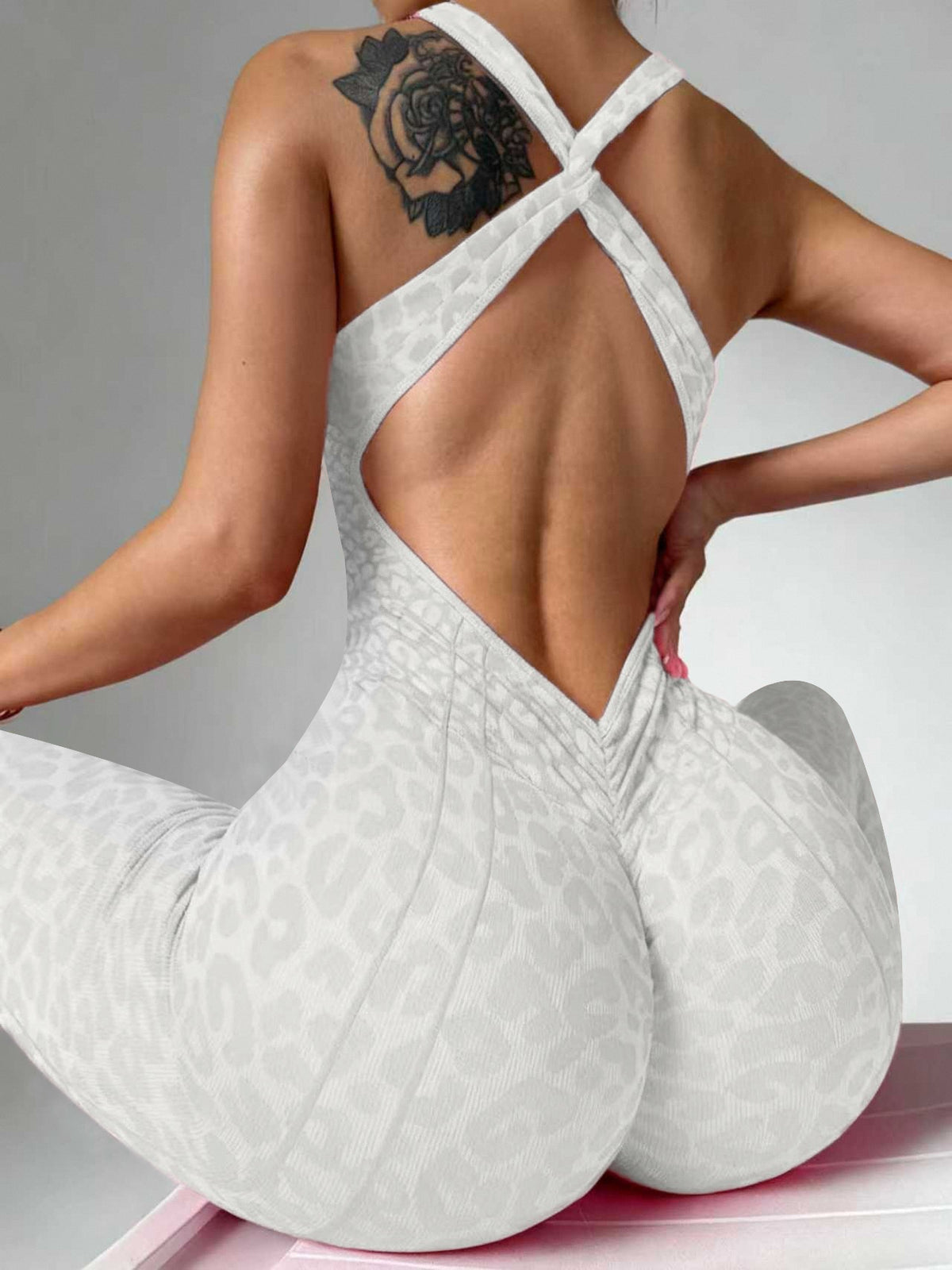 Leopard Print Sculpt Romper