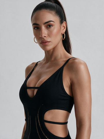 Lila Zen Cross-Cut Cutout Waist-Exposing Hip-Lifting Yoga Jumpsuit