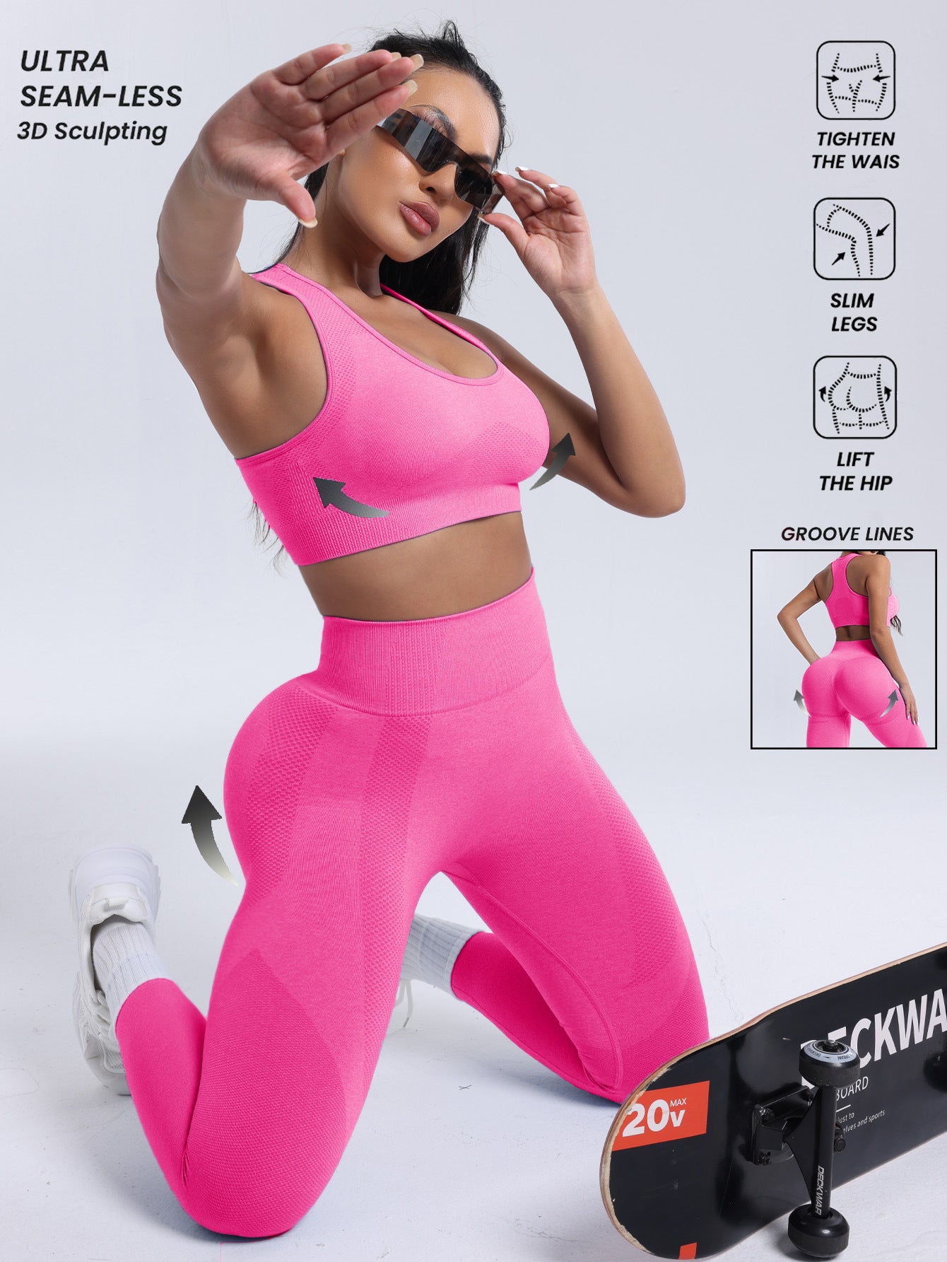Lila Zen Seamless Sculpt Sports Bra & High-Waisted Leggings Set