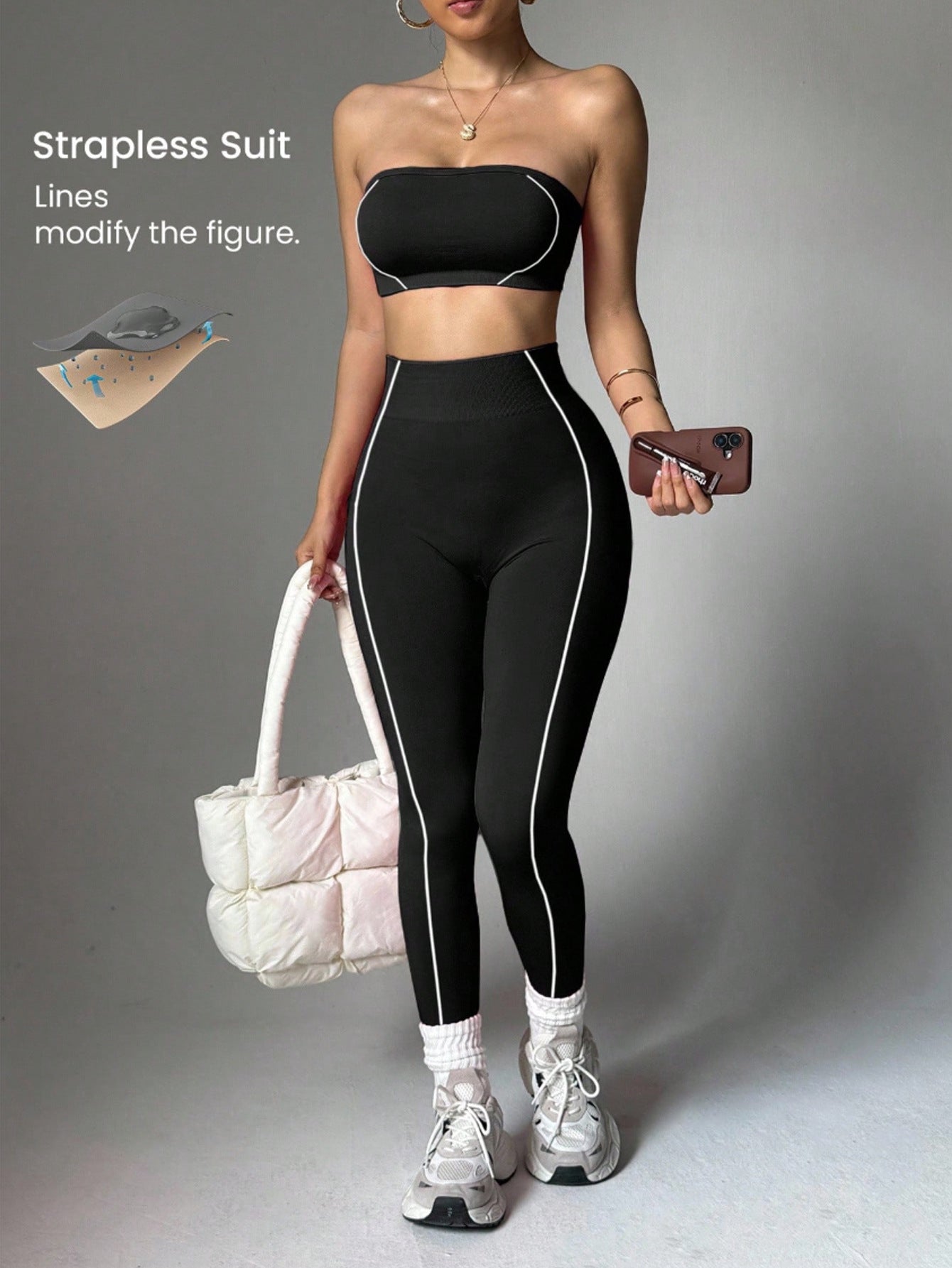 Lila Zen Strapless Sculpt Seamless Yoga Set